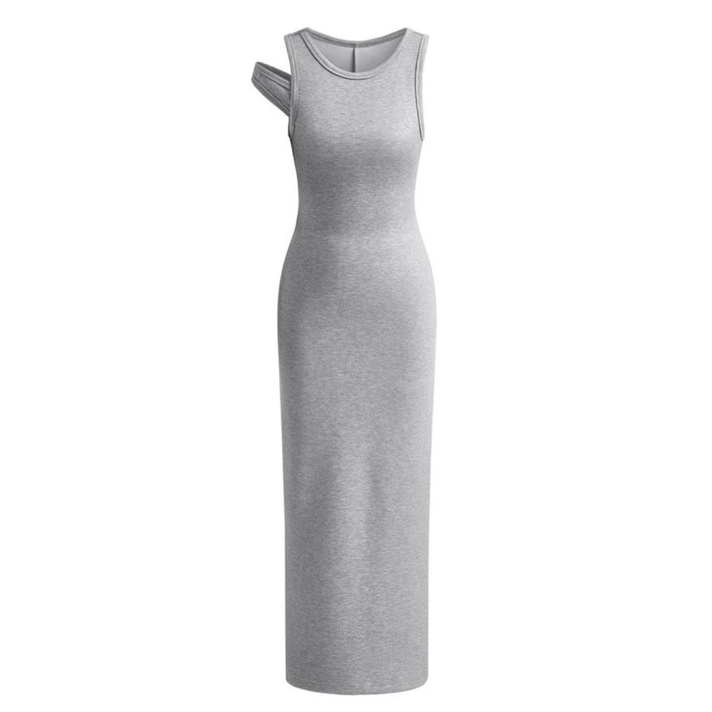 Commense Asymmetrical crew neck split maxi dress … - image 2